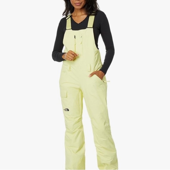 The North Face Yellow Overalls w Freedom Ins BIB Sun Bright - Picture 2 of 15